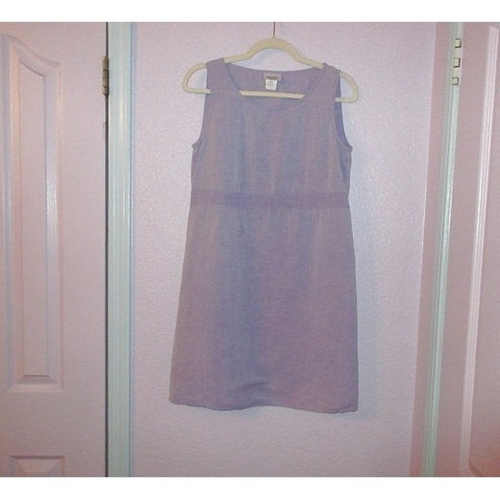 Vtg Eileen Fisher Womens Top Size S Sleeveless Linen Blend Tunic Purple Oversize